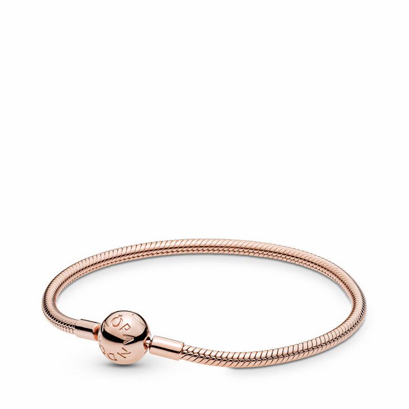 Pandora Moments Snake Chain Bracelet Ireland - Pandora Rose - 631082XWT